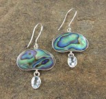 Paua Shell & Blue Topaz Earrings