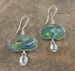 Paua Shell & Blue Topaz Earrings