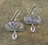 Paua Shell & Amethyst Earrings