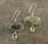 Paua Shell & Peridot Earrings