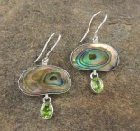 Paua Shell & Peridot Earrings