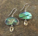 Paua Shell & Citrine Earrings