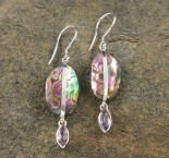 Paua Shell & Amethyst Earrings