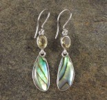 Citrine & Paua Shell Earrings