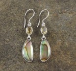 Citrine & Paua Shell Earrings