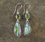 Peridot & Paua Shell Earrings