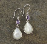 Amethyst & Mother of Pearl Earrings