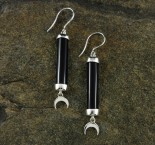 Black Onyx Earrings with 'Moon'