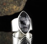 Snowflake Obsibian Ring