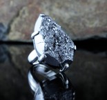 Silver Druzy Quartz Ring