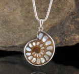 Ammonite with Mother of Pearl Inlay Pdt Lge
