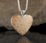 Fossil Coral Heart Pendant XL
