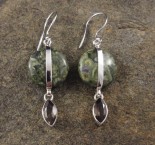 Rainforest Rhyolite & Smoky Quartz Earrings
