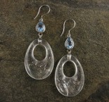 Blue Topaz & Clear Quartz Earrings
