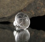 Clear Quartz Carved Flower Ring