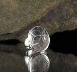 Clear Quartz Carved Flower Ring