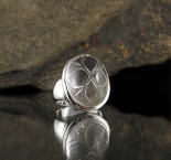 Clear Quartz Carved Flower Ring