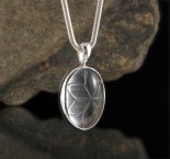 Clear Quartz Carved Flower Pendant Med
