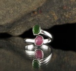 Raspberry Sapphire & Chrome Diopside Ring