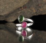 Raspberry Sapphire & Chrome Diopside Ring