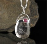 Raspberry Sapphire & Clear Quartz Pdt Lge