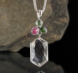 Sapphire & Chrome Diopside & Emerald Kyanite & Clear Quartz Pdt Lge