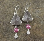 Clear Quartz & Sapphire Earrings