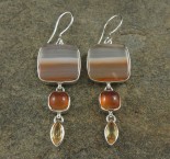 Banded Carnelian & Citrine Earrings