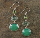 Peridot & Green Kyanite & Chrysoprase Earrings