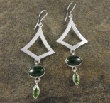 Chrome Diopside & Peridot Earrings XL