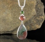 Canadian Jade & Strawberry Quartz & Moss Agate Pdt Lge