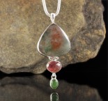 Moss Agate & Strawberry Quartz & Canadian Jade Pdt Lge