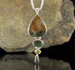 Moss Agate & Vesuvianite & Citrine & Tourmaline Pdt Lge
