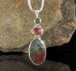 Canadian Jade & Strawberry Quartz & Moss Agate Pdt Lge