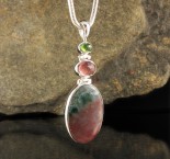 Tourmaline & Strawberry Quartz & Moss Agate Pdt Med