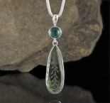 Emerald Kyanite & Carved Flower Praisiolite Pdt Lge