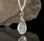 Chrome Diopside & Carved Praisiolite Pdt Lge