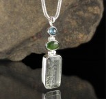Ocean Kyanite & Chrome Diopside & Carved Praisiolite Pdt Lge