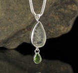Carved Praisiolite & Peridot Pdt Lge