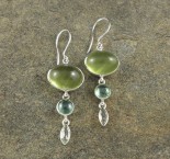Lemon Quartz & Kyanite & Praisiolite Earrings