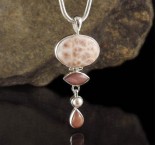 Thomsonite & Apricot Moonstone & Pearl Pdt Lge