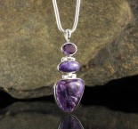 Amethyst & Charoite Pendant Lge