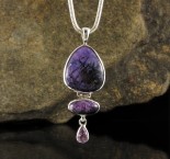 Charoite & Amethyst Pendant Med