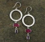 Ruby & Amethyst Earrings