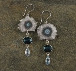 Quartz Stalactite & Ocean Kyanite & Blue Topaz Earrings