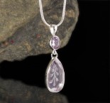 Amethyst Carved Flower Pendant Sml