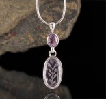 Amethyst Carved Flower Pendant Sml