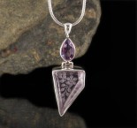 Amethyst Carved Flower Pendant Sml