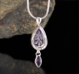 Amethyst Carved Flower Pendant Sml
