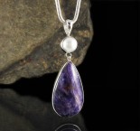 Pearl & Charoite Pendant Lge